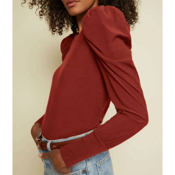 Nation LTD NWT Romy Modest Tee in Red Clay Blouse, Sz Medium - Picture 8 of 12